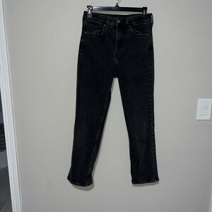 &Denim black jeans Black straight high waisted ankle length US 6